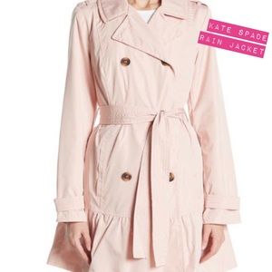 Kate Spade Flounce Hem Trench Rain Jacket